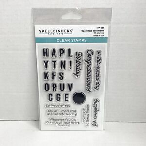 Spellbinders Clear Rubber Stamps 27 pcs The Letters Spell- Congratulations Theme